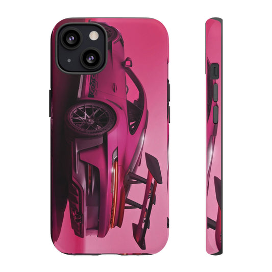 Vivid Pink Sports Car Tough Phone Case - Drop Proof Armor Cover