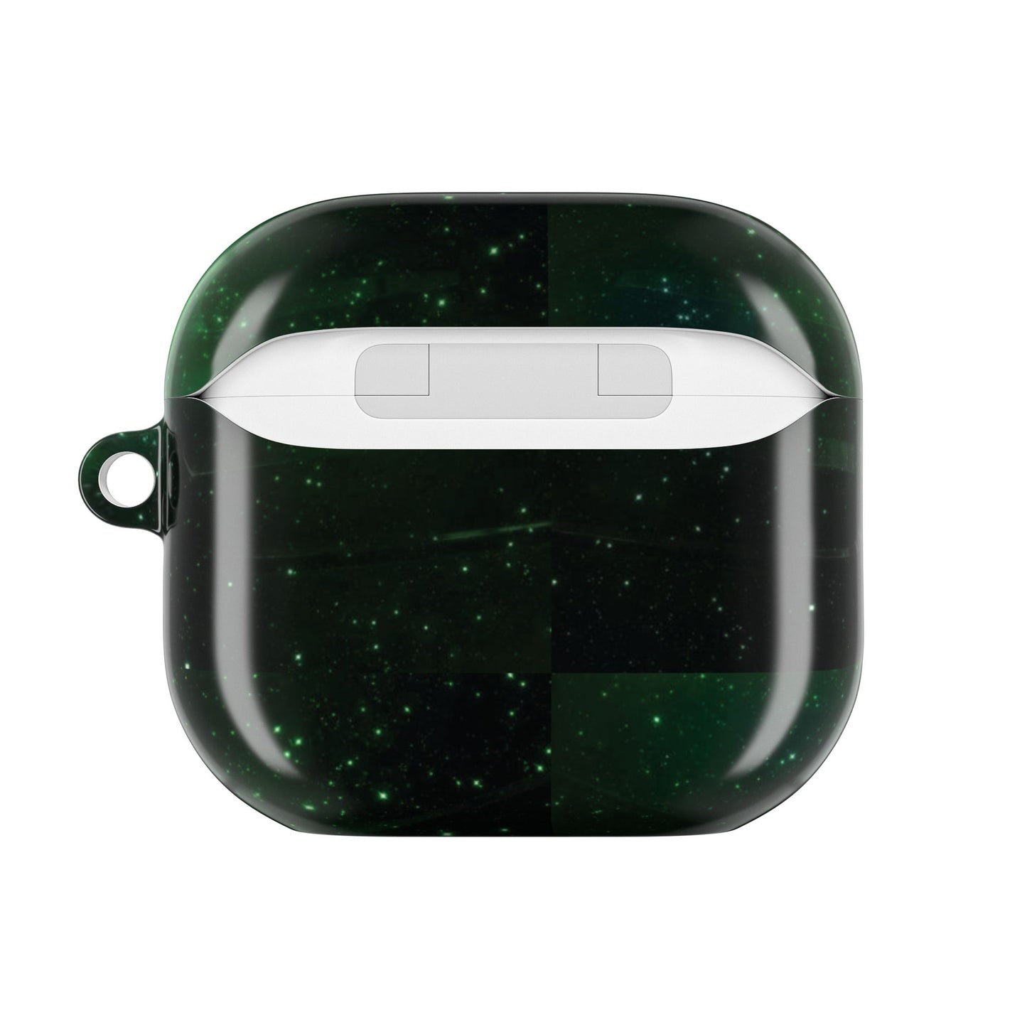 Alien Galaxy Emerald Nebula Hard AirPods Case with Carabiner Clip