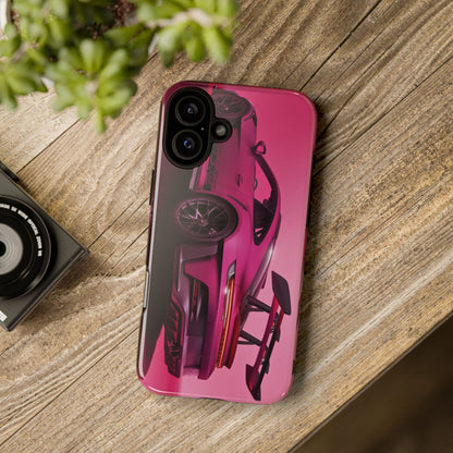 Vivid Pink Sports Car Tough Phone Case - Drop Proof Armor Cover