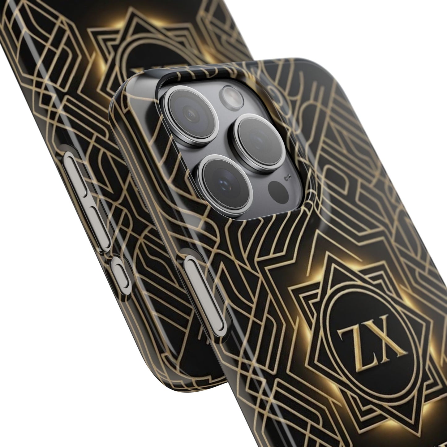 Luxury Gold Geometric Art Deco Slim Phone Case for iPhone & Samsung