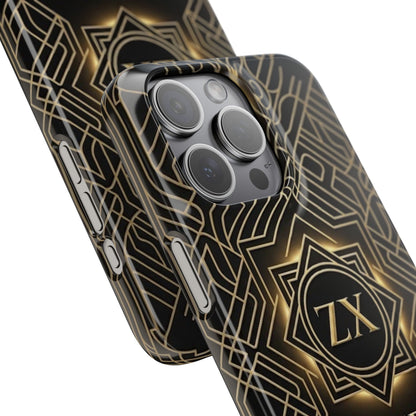 Luxury Gold Geometric Art Deco Slim Phone Case for iPhone & Samsung