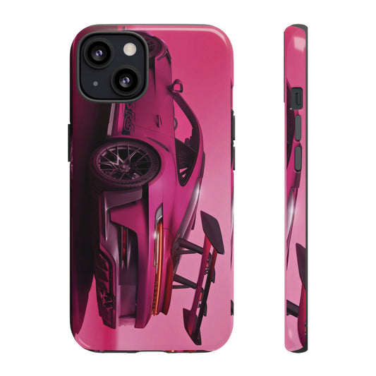 Vivid Pink Sports Car Tough Phone Case - Drop Proof Armor Cover
