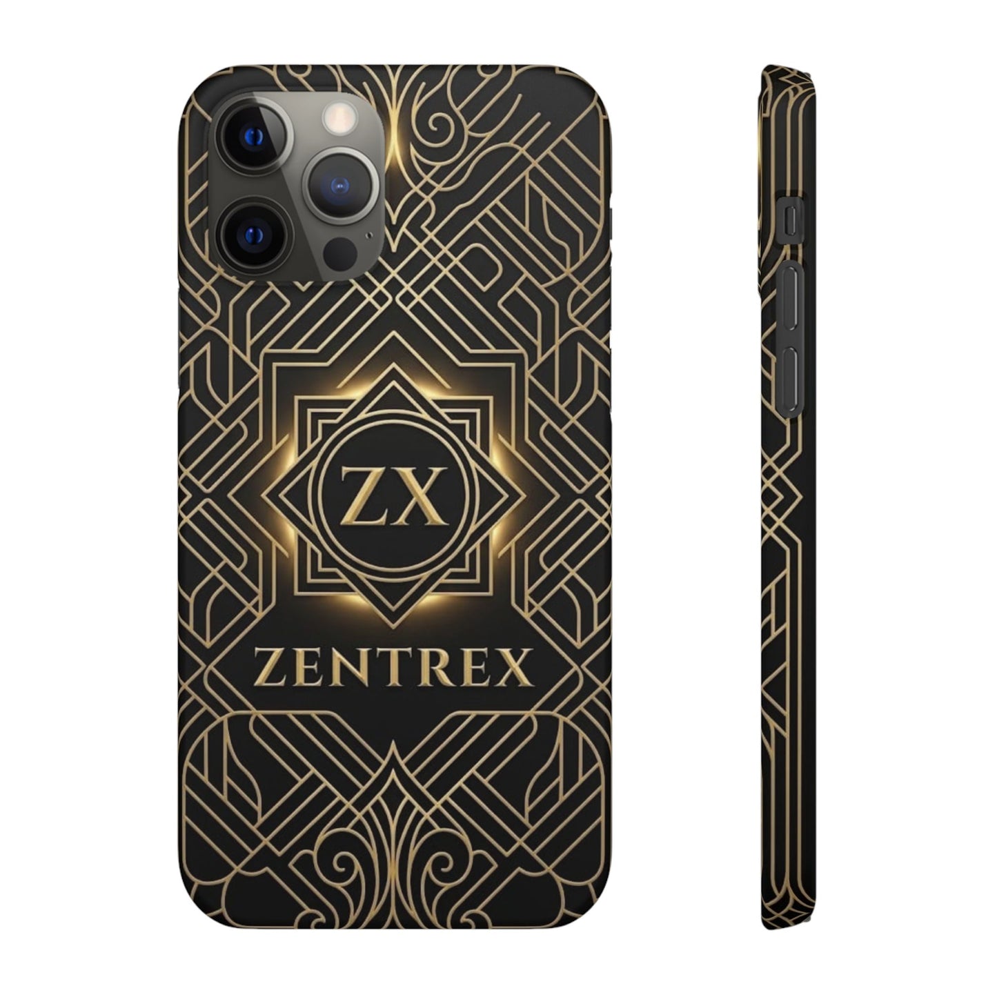 Luxury Gold Geometric Art Deco Slim Phone Case for iPhone & Samsung