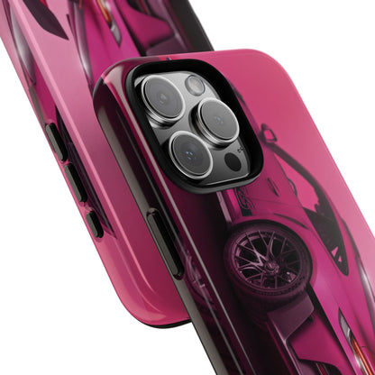 Vivid Pink Sports Car Tough Phone Case - Drop Proof Armor Cover