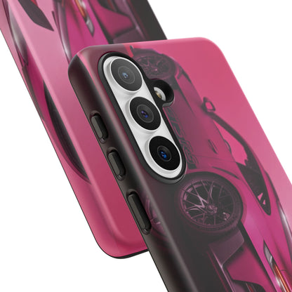Vivid Pink Sports Car Tough Phone Case - Drop Proof Armor Cover
