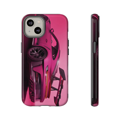 Vivid Pink Sports Car Tough Phone Case - Drop Proof Armor Cover