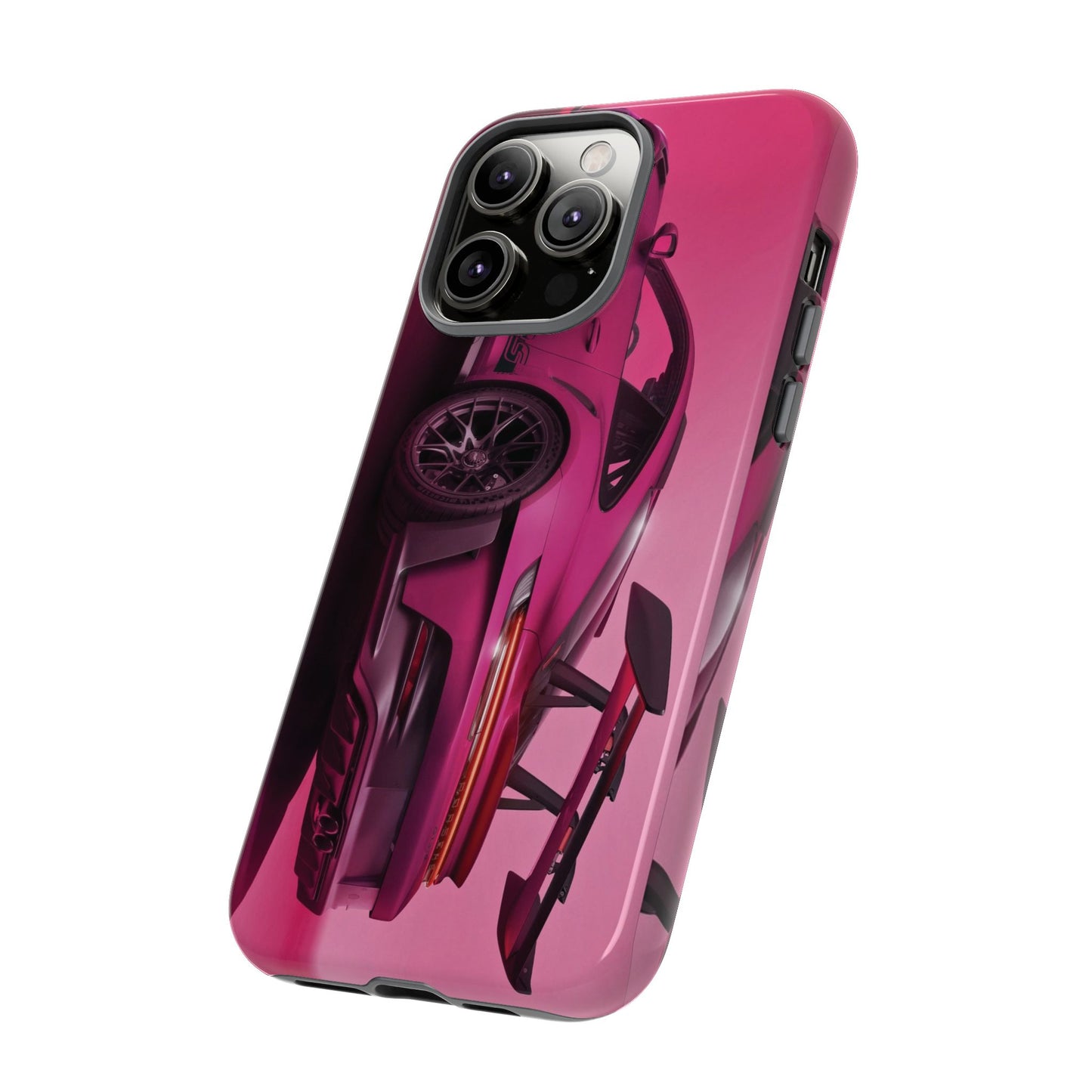 Vivid Pink Sports Car Tough Phone Case - Drop Proof Armor Cover