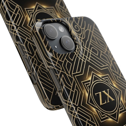 Luxury Gold Geometric Art Deco Slim Phone Case for iPhone & Samsung