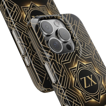 Luxury Gold Geometric Art Deco Slim Phone Case for iPhone & Samsung