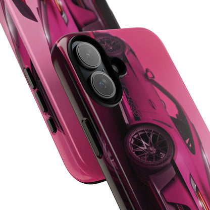 Vivid Pink Sports Car Tough Phone Case - Drop Proof Armor Cover