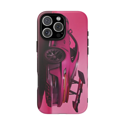 Vivid Pink Sports Car Tough Phone Case - Drop Proof Armor Cover