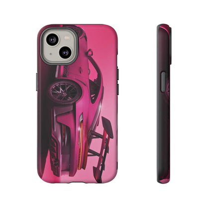 Vivid Pink Sports Car Tough Phone Case - Drop Proof Armor Cover
