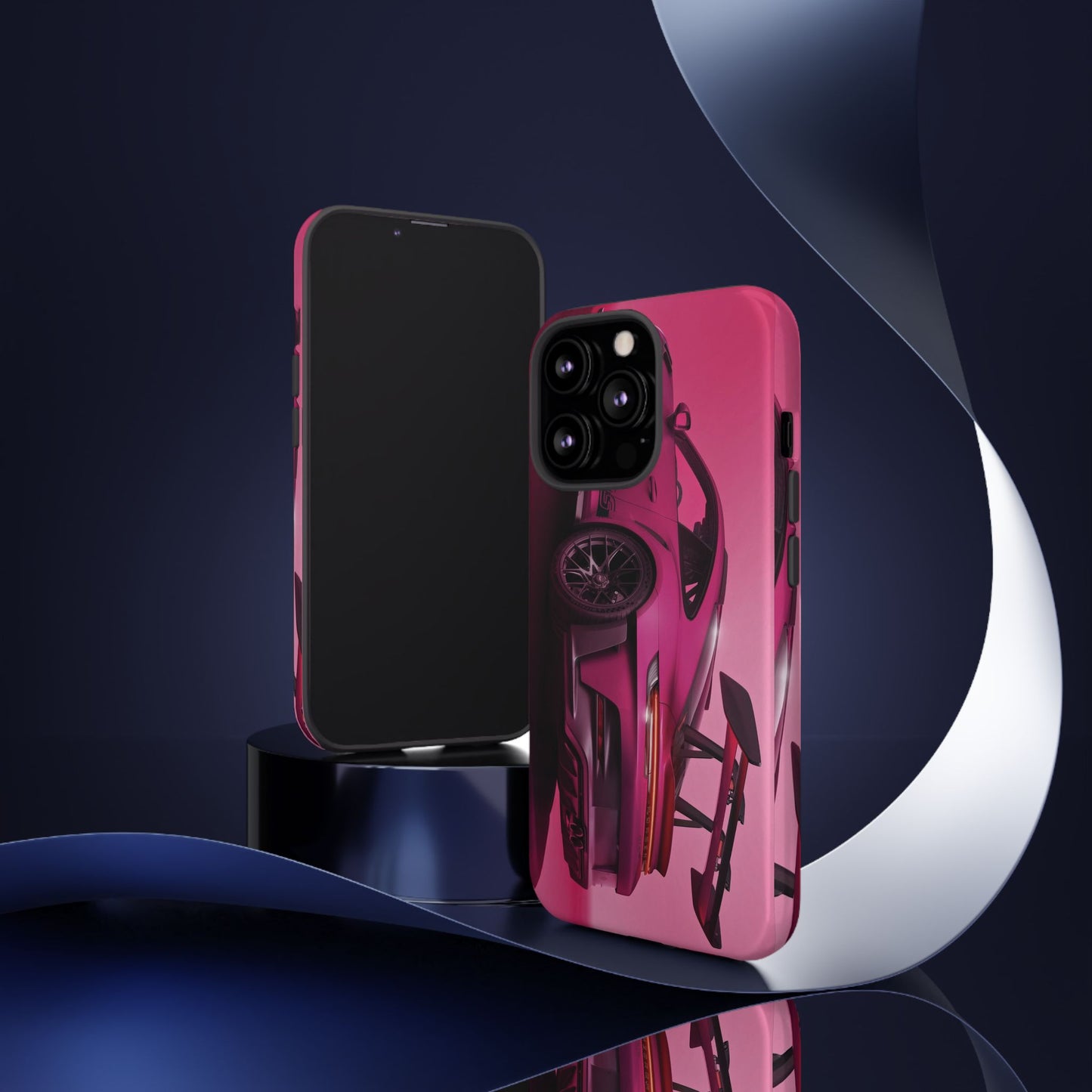 Vivid Pink Sports Car Tough Phone Case - Drop Proof Armor Cover