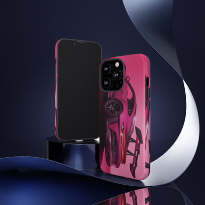 Vivid Pink Sports Car Tough Phone Case - Drop Proof Armor Cover