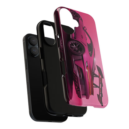 Vivid Pink Sports Car Tough Phone Case - Drop Proof Armor Cover