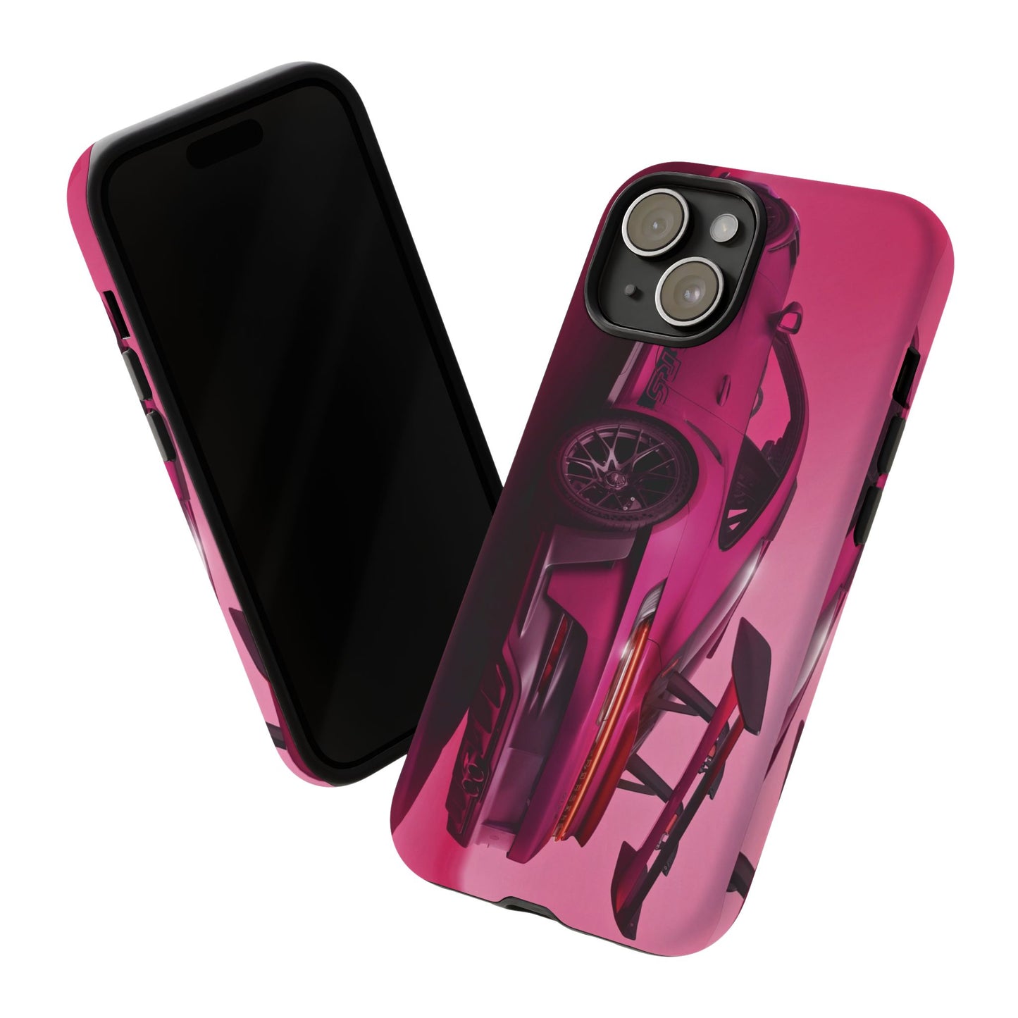 Vivid Pink Sports Car Tough Phone Case - Drop Proof Armor Cover