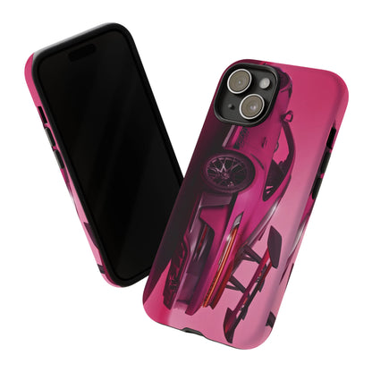 Vivid Pink Sports Car Tough Phone Case - Drop Proof Armor Cover