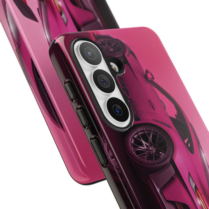 Vivid Pink Sports Car Tough Phone Case - Drop Proof Armor Cover