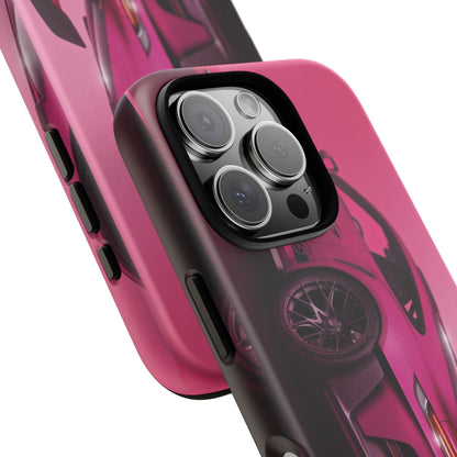 Vivid Pink Sports Car Tough Phone Case - Drop Proof Armor Cover