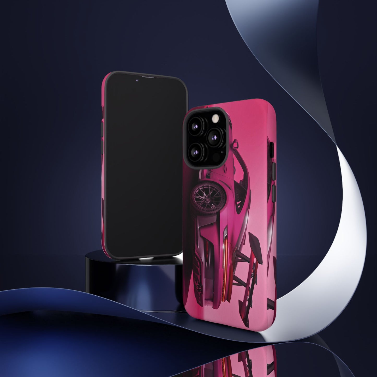 Vivid Pink Sports Car Tough Phone Case - Drop Proof Armor Cover