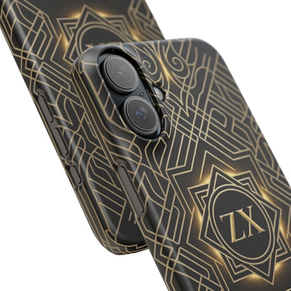 Luxury Gold Geometric Art Deco Slim Phone Case for iPhone & Samsung