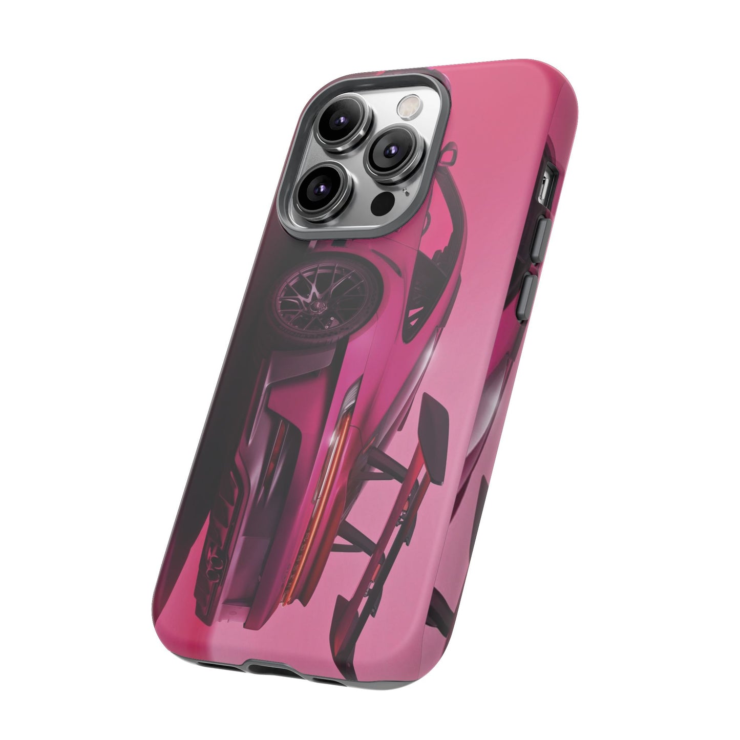 Vivid Pink Sports Car Tough Phone Case - Drop Proof Armor Cover