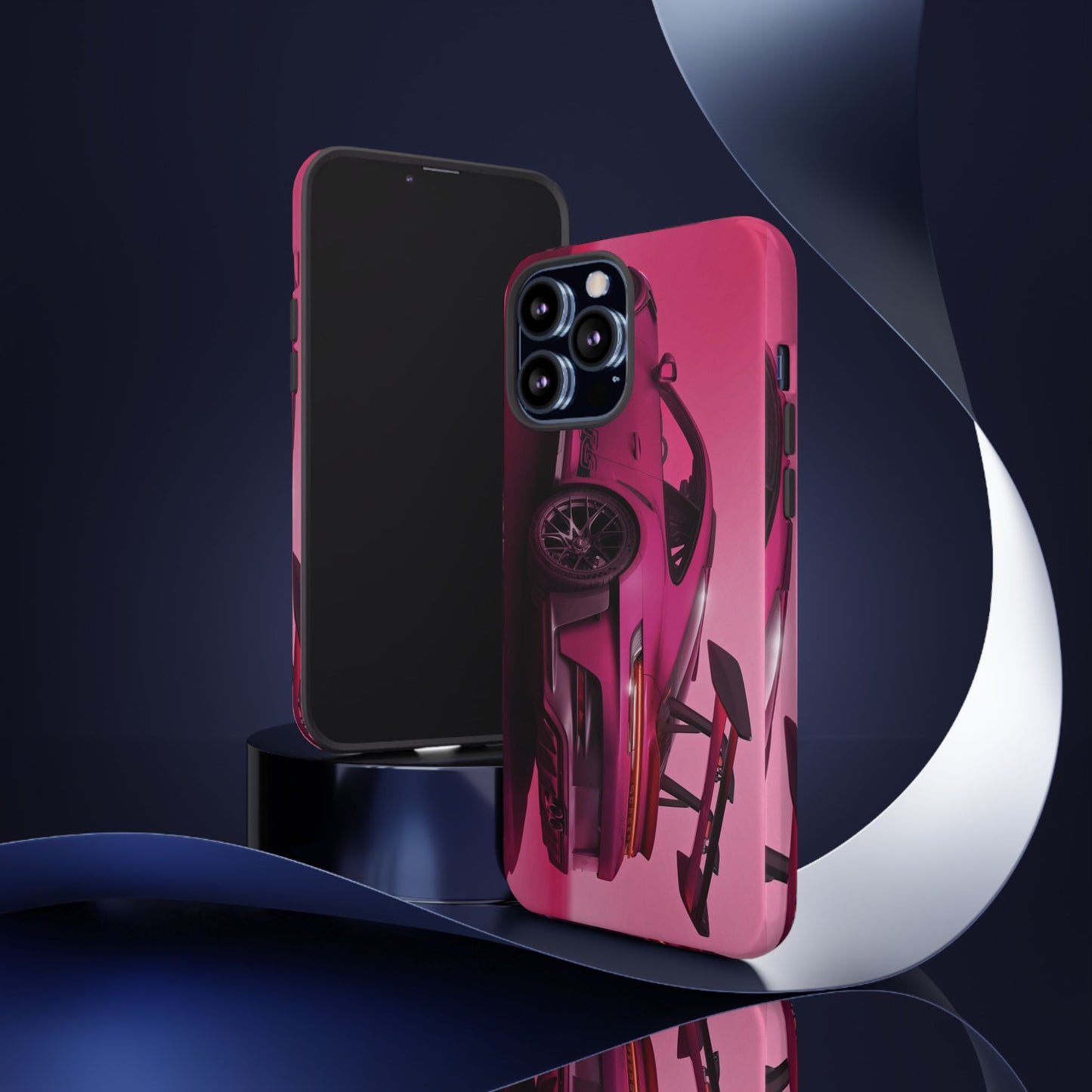 Vivid Pink Sports Car Tough Phone Case - Drop Proof Armor Cover