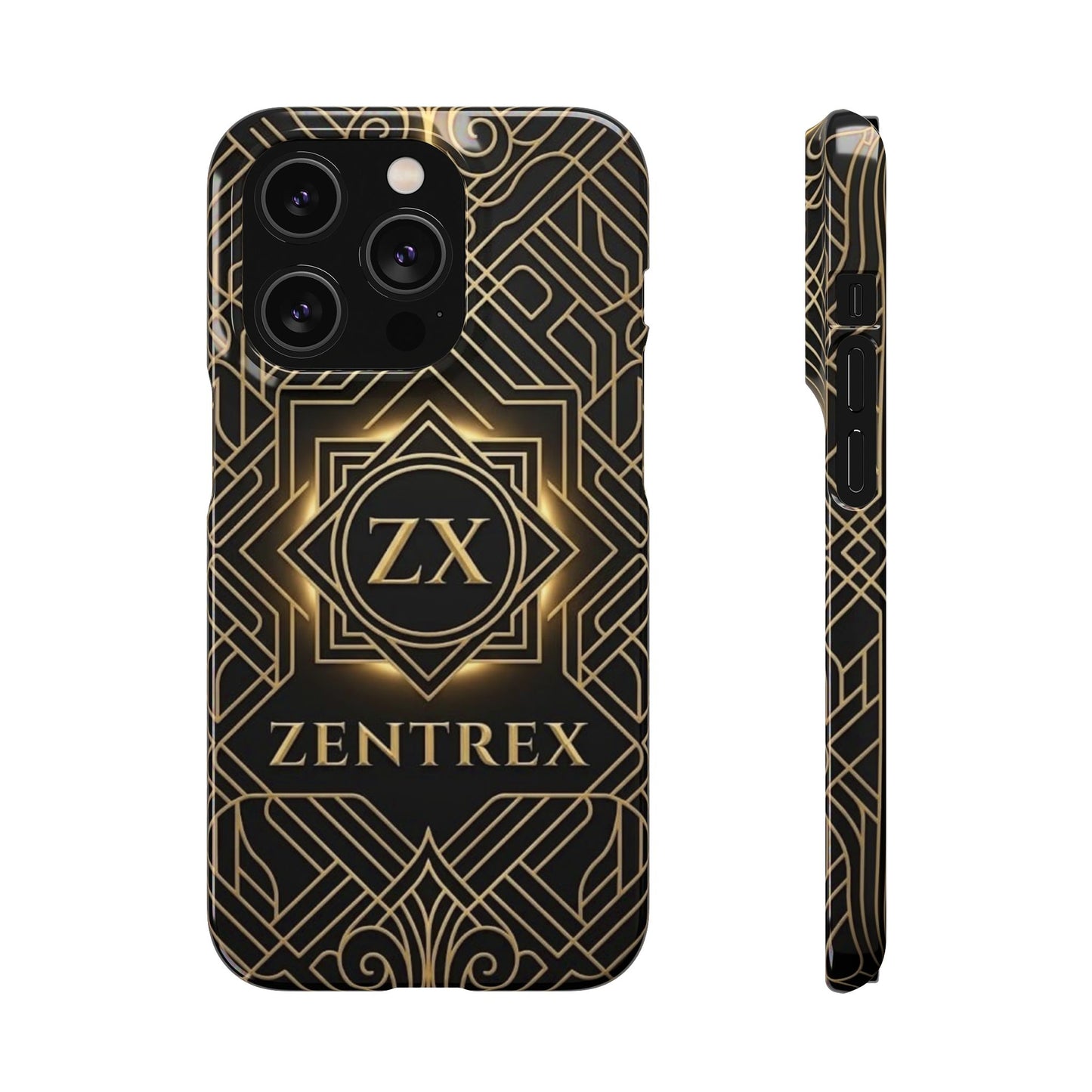 Luxury Gold Geometric Art Deco Slim Phone Case for iPhone & Samsung