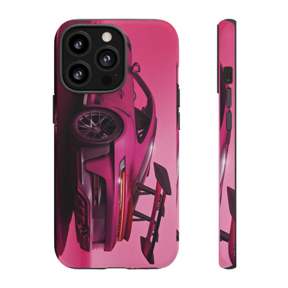 Vivid Pink Sports Car Tough Phone Case - Drop Proof Armor Cover