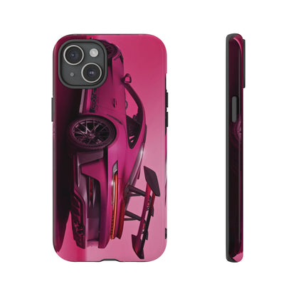Vivid Pink Sports Car Tough Phone Case - Drop Proof Armor Cover