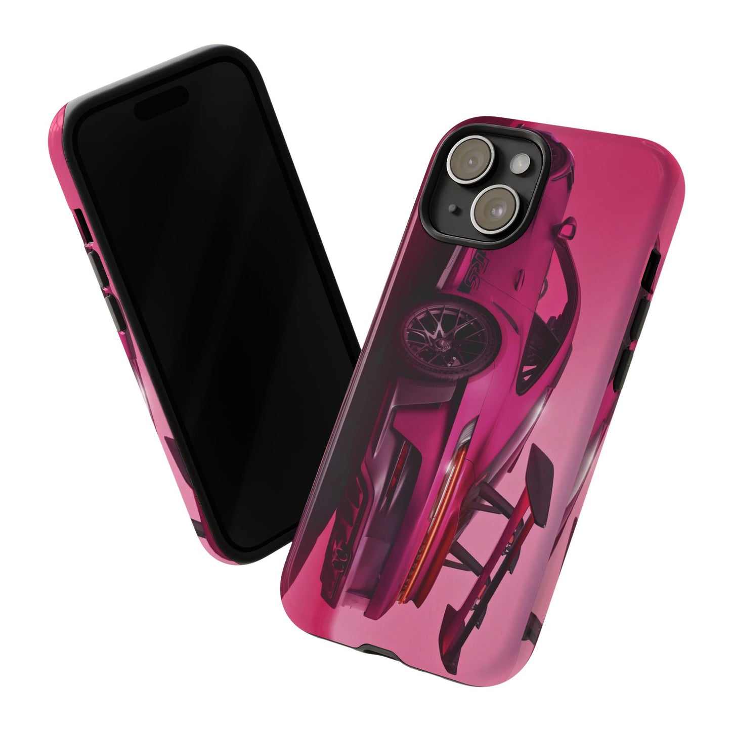 Vivid Pink Sports Car Tough Phone Case - Drop Proof Armor Cover