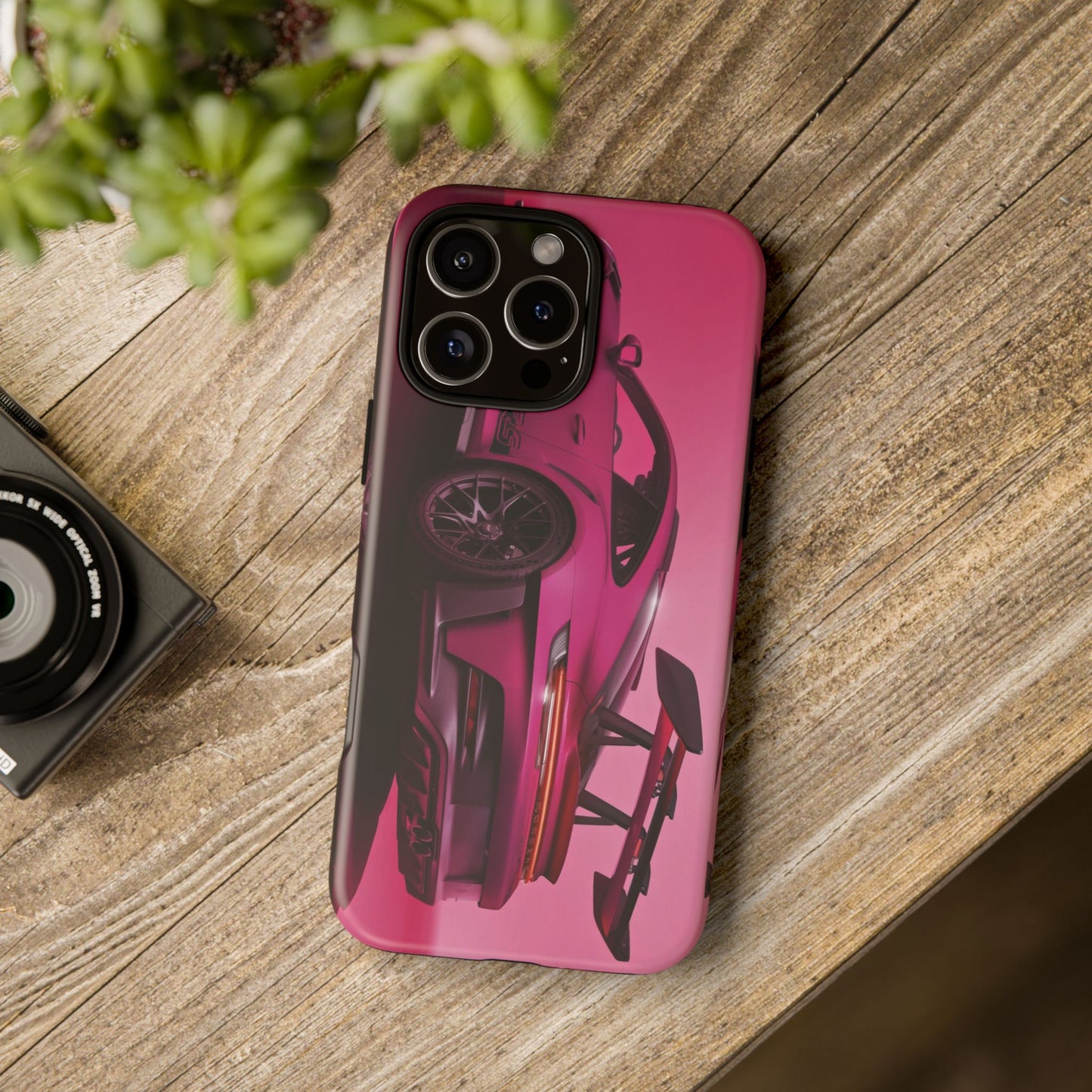 Vivid Pink Sports Car Tough Phone Case - Drop Proof Armor Cover