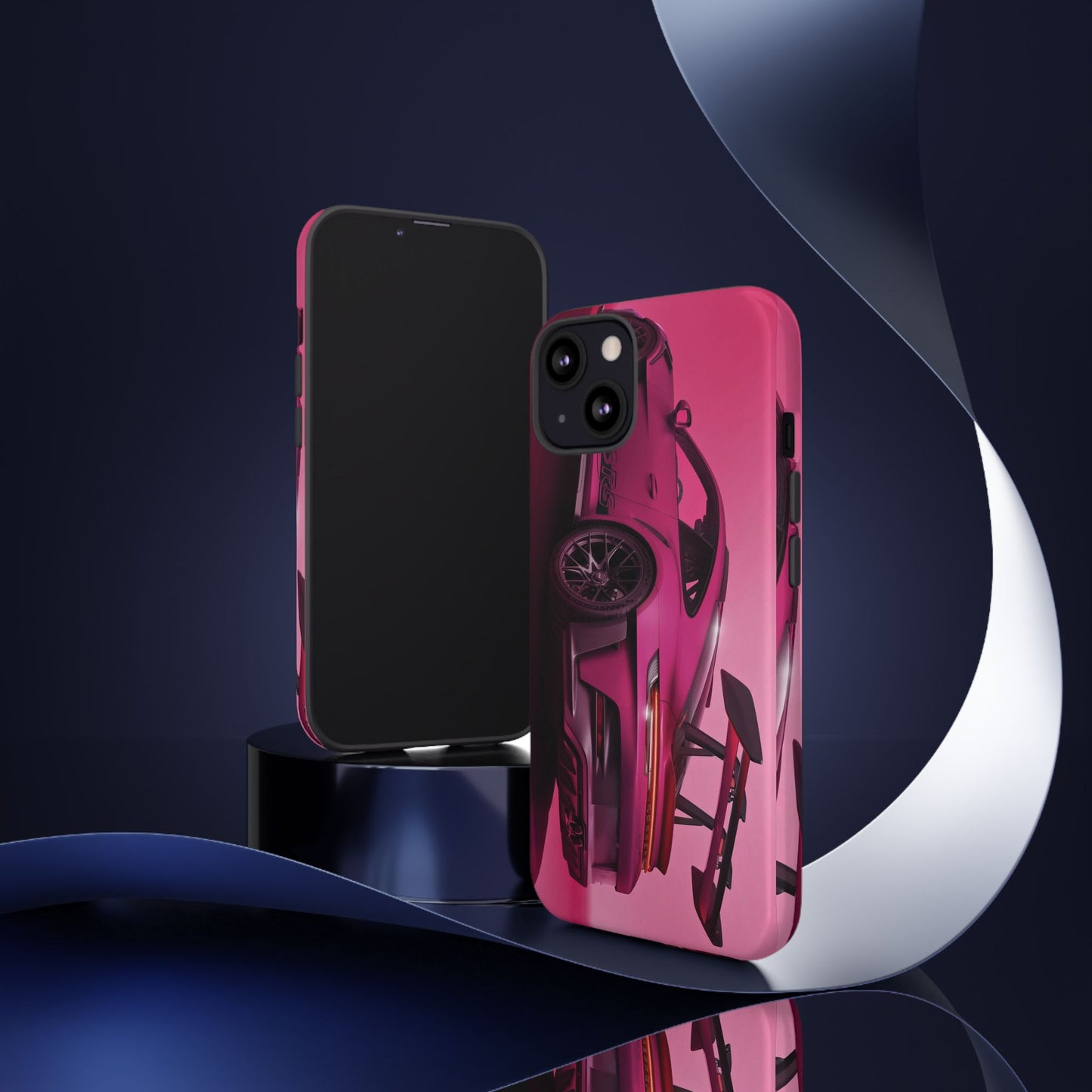 Vivid Pink Sports Car Tough Phone Case - Drop Proof Armor Cover