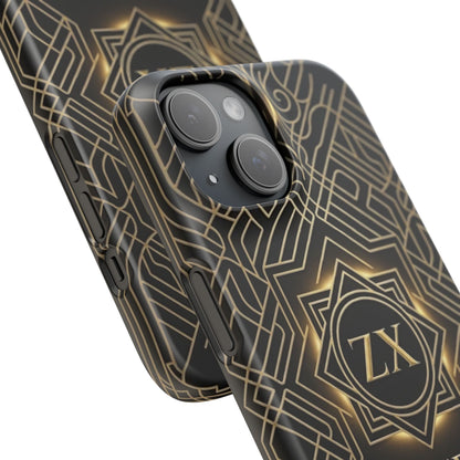 Luxury Gold Geometric Art Deco Slim Phone Case for iPhone & Samsung