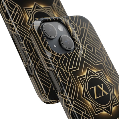 Luxury Gold Geometric Art Deco Slim Phone Case for iPhone & Samsung