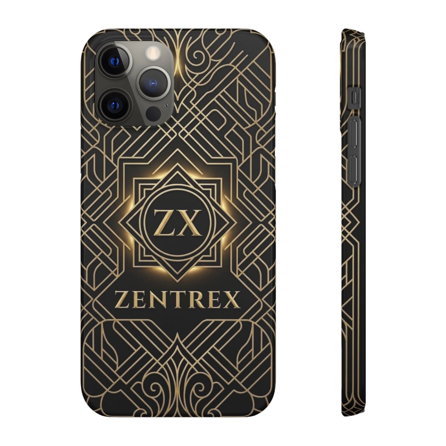 Luxury Gold Geometric Art Deco Slim Phone Case for iPhone & Samsung