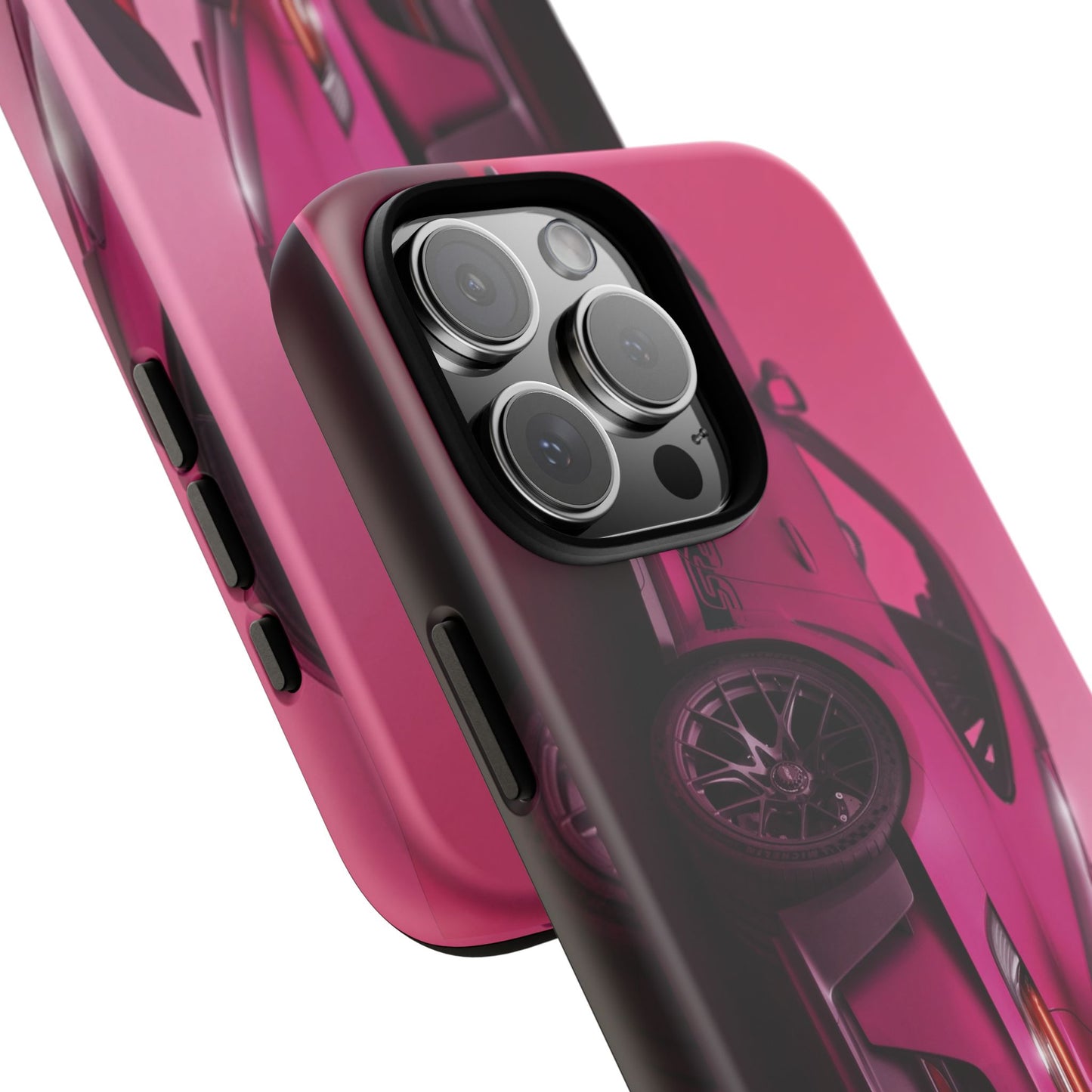 Vivid Pink Sports Car Tough Phone Case - Drop Proof Armor Cover