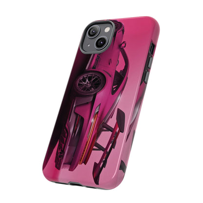 Vivid Pink Sports Car Tough Phone Case - Drop Proof Armor Cover