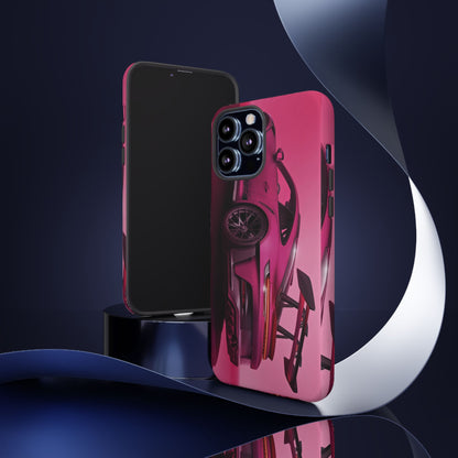 Vivid Pink Sports Car Tough Phone Case - Drop Proof Armor Cover