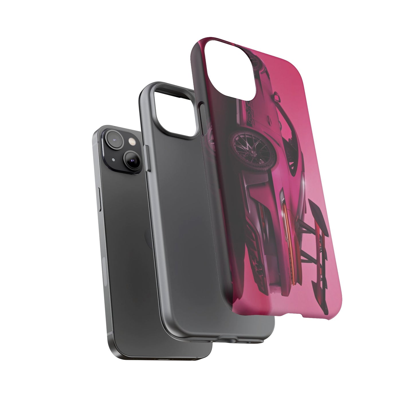 Vivid Pink Sports Car Tough Phone Case - Drop Proof Armor Cover