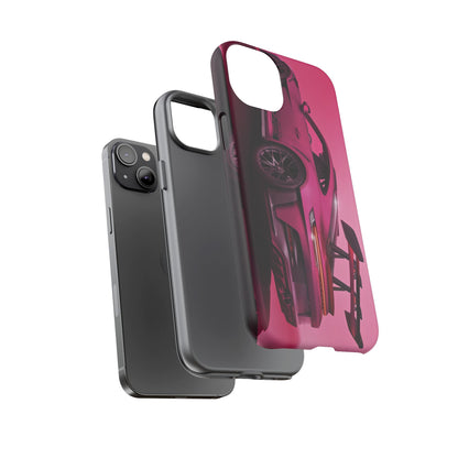 Vivid Pink Sports Car Tough Phone Case - Drop Proof Armor Cover