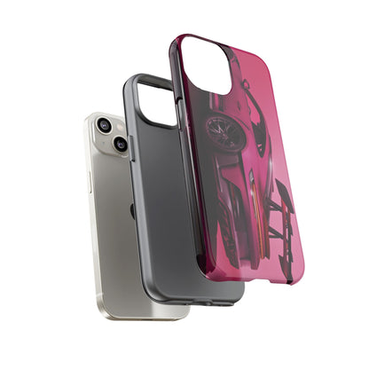Vivid Pink Sports Car Tough Phone Case - Drop Proof Armor Cover