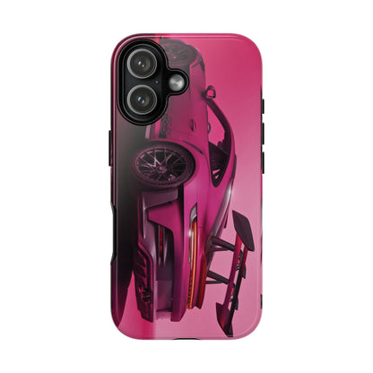Vivid Pink Sports Car Tough Phone Case - Drop Proof Armor Cover