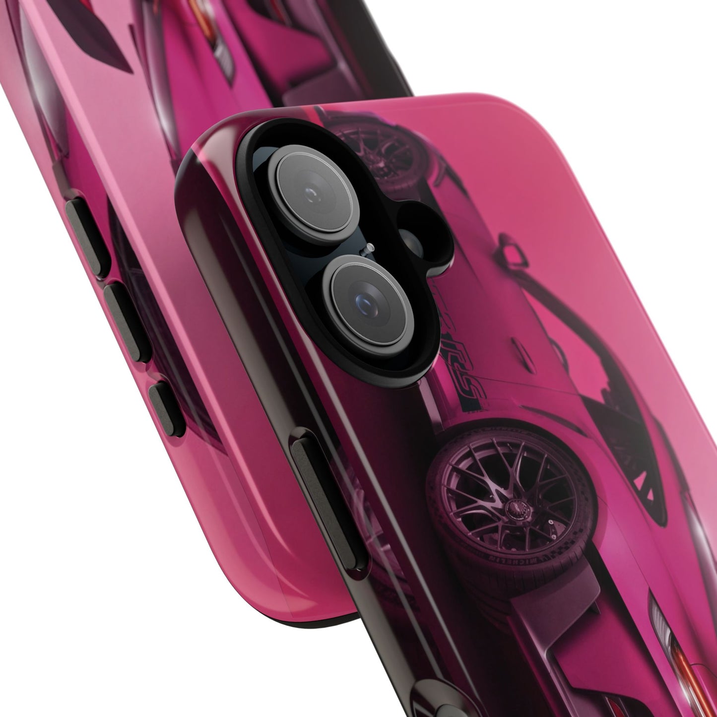 Vivid Pink Sports Car Tough Phone Case - Drop Proof Armor Cover