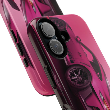 Vivid Pink Sports Car Tough Phone Case - Drop Proof Armor Cover