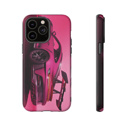 Vivid Pink Sports Car Tough Phone Case - Drop Proof Armor Cover