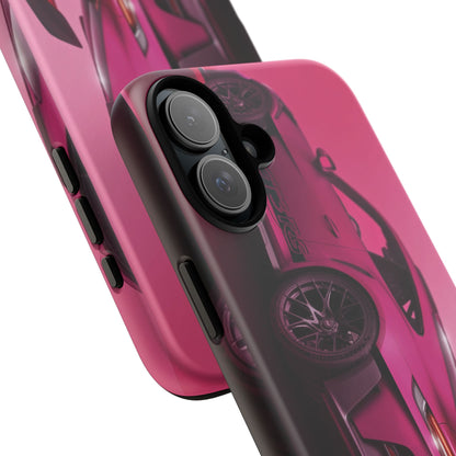 Vivid Pink Sports Car Tough Phone Case - Drop Proof Armor Cover