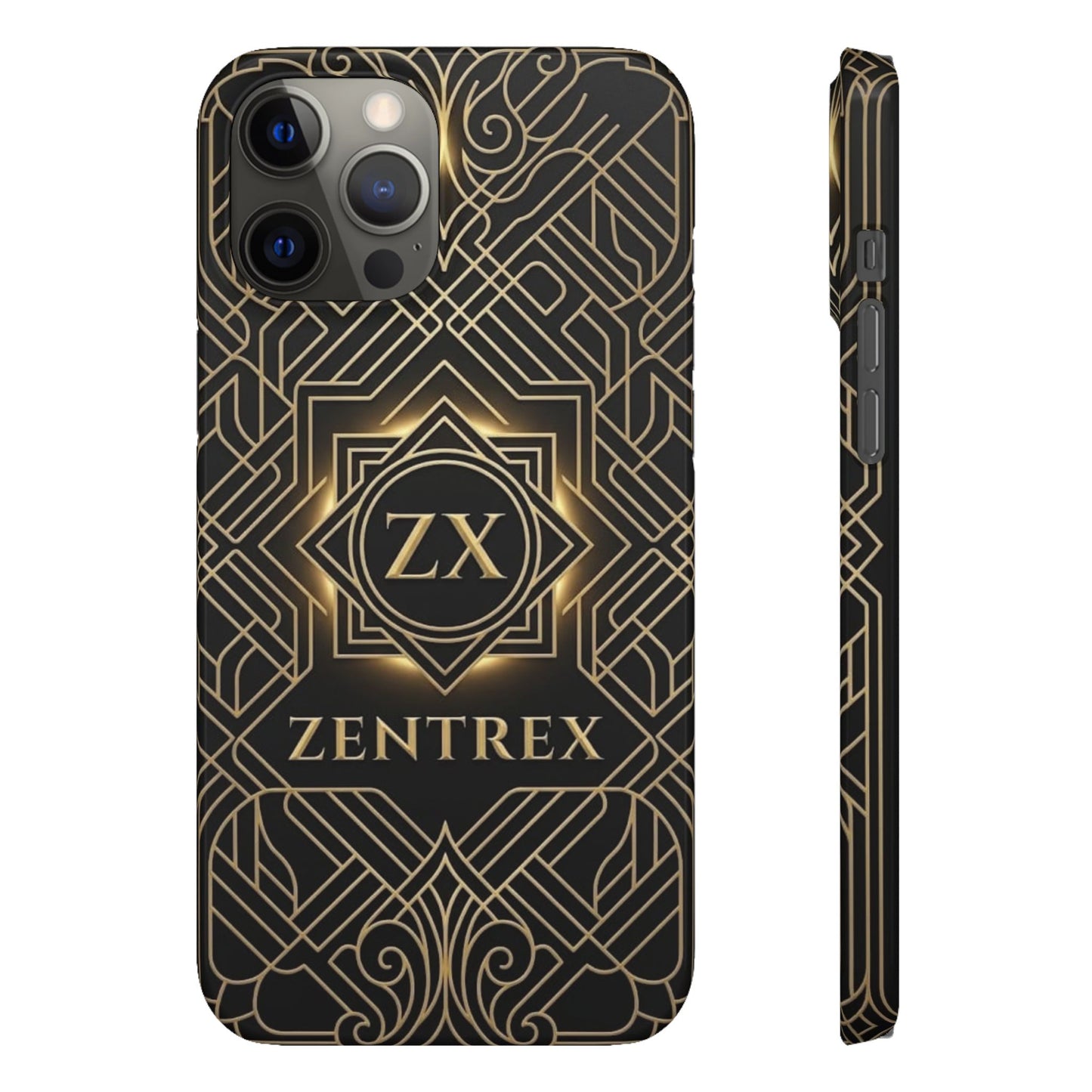Luxury Gold Geometric Art Deco Slim Phone Case for iPhone & Samsung