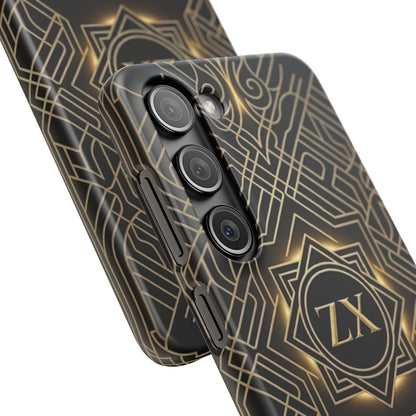 Luxury Gold Geometric Art Deco Slim Phone Case for iPhone & Samsung