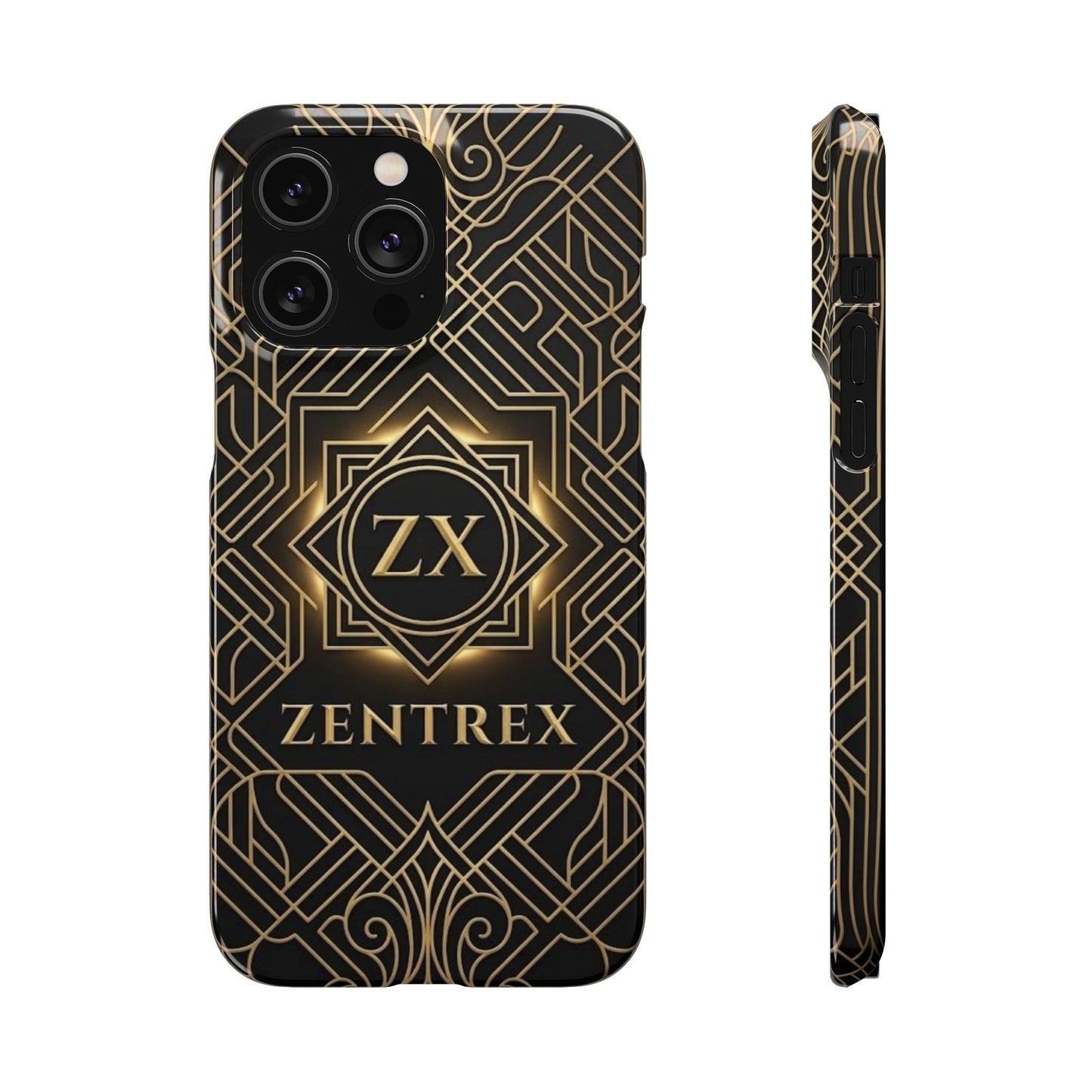 Luxury Gold Geometric Art Deco Slim Phone Case for iPhone & Samsung